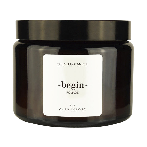 נר סויה שתי להבות בצנצנת ענבר THE OLPHACTORY ~FOLIAGE~