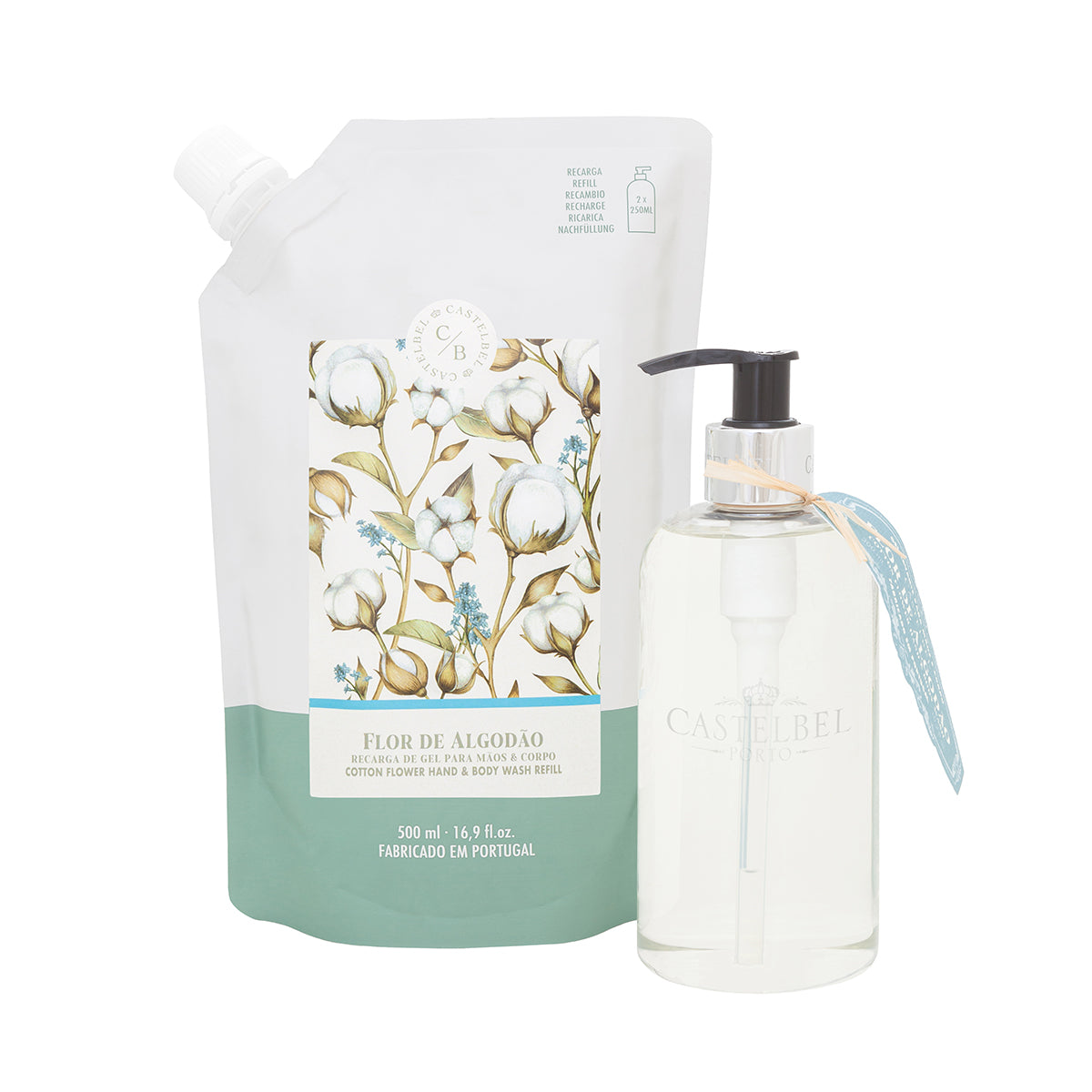 מילוי סבון ידיים וגוף Castelbel Cotton Flower