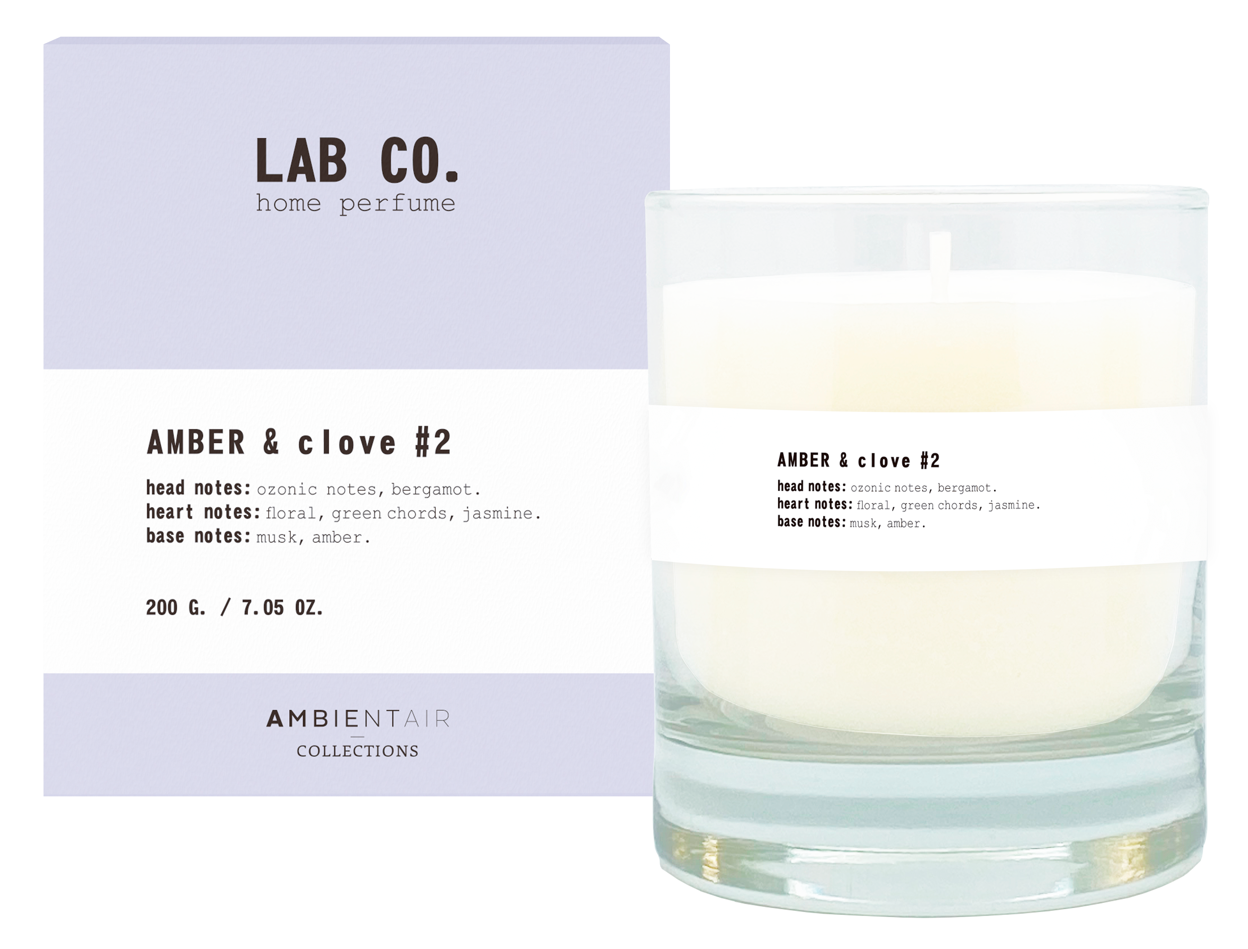 נר בניחוח Amber & Clove מבית Lab CO