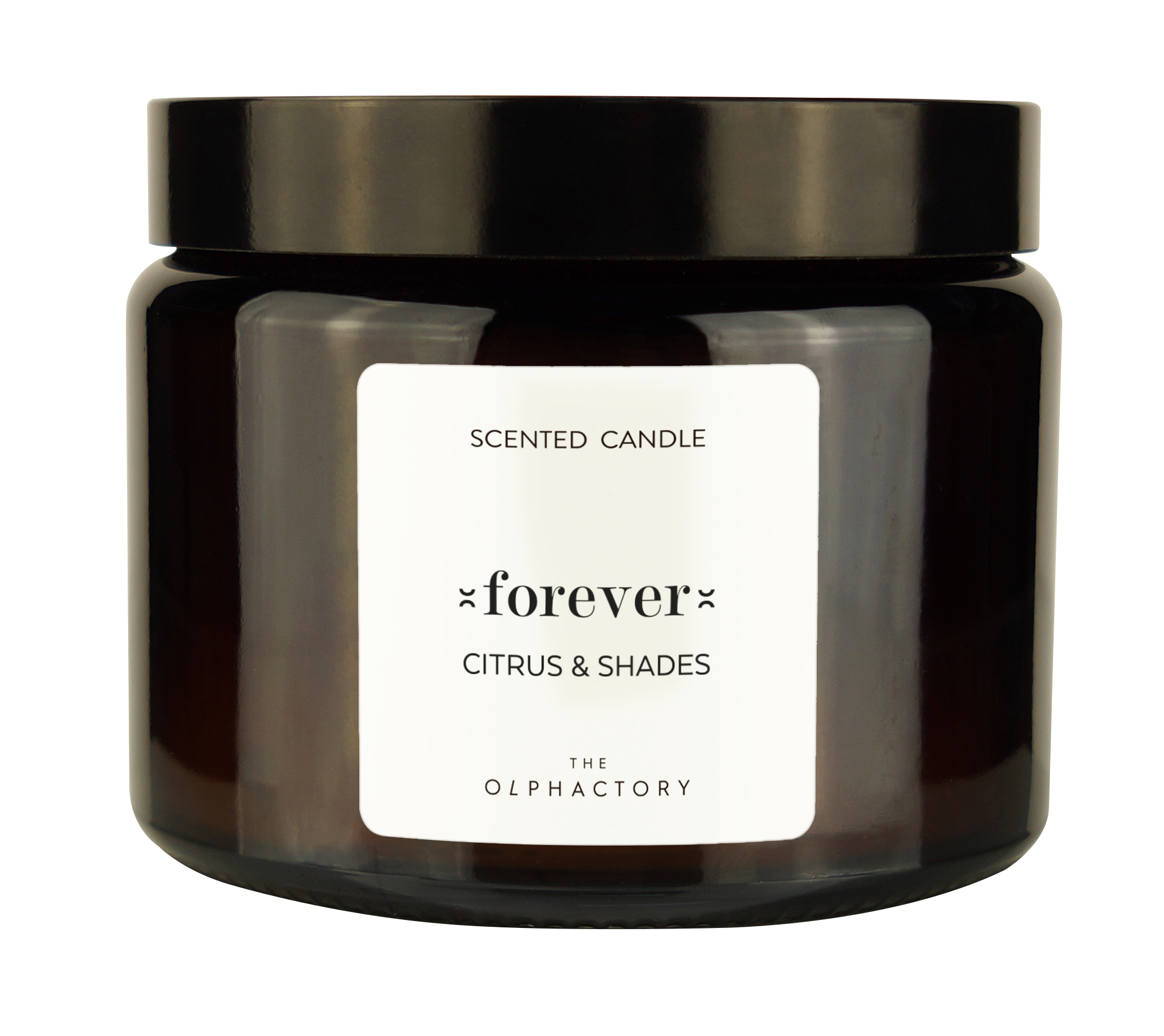 נר סויה THE OLPHACTORY FOREVER CITRUS & SHADES שתי להבות בצנצנת ענבר