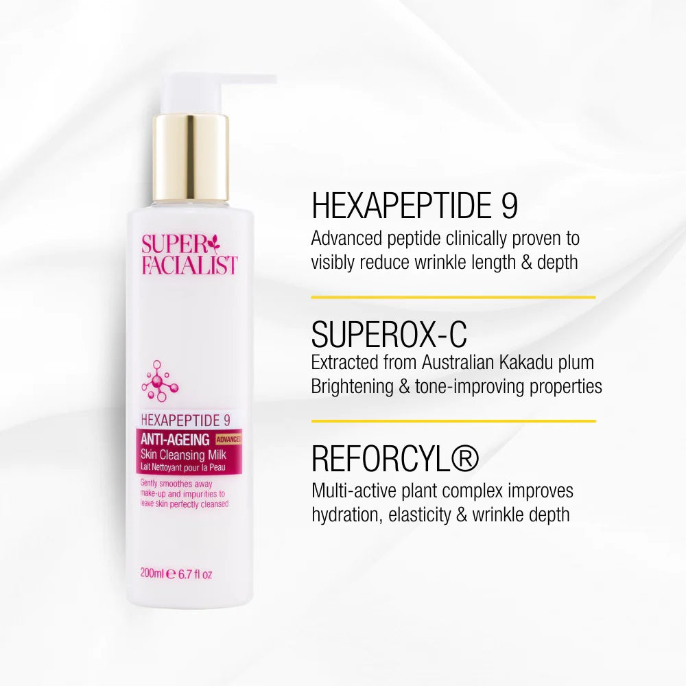 super-facialist-hexapeptide-9-cleansing-nilk-חלב ניקוי לפנים רכיבים