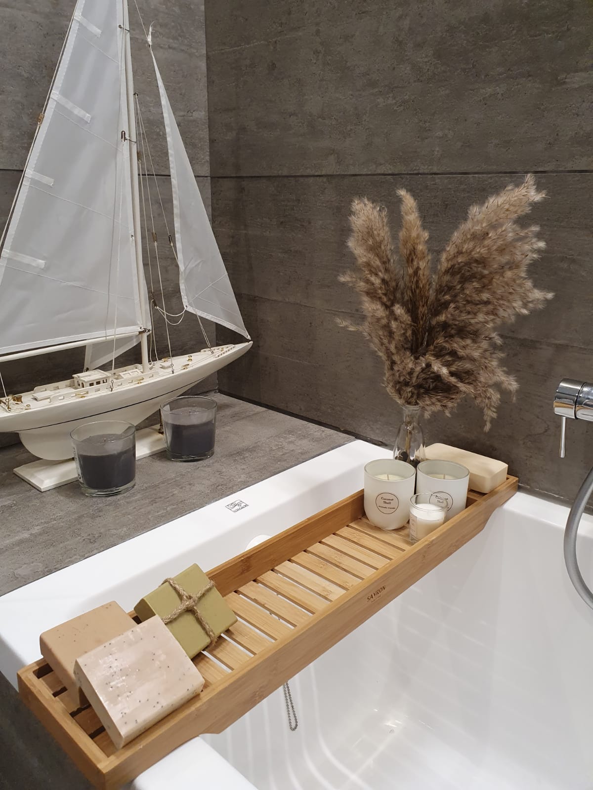 מגש אמבט 100% במבוק לינארי צר