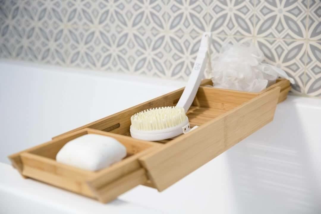 מגש אמבט 100% במבוק טלסקופי