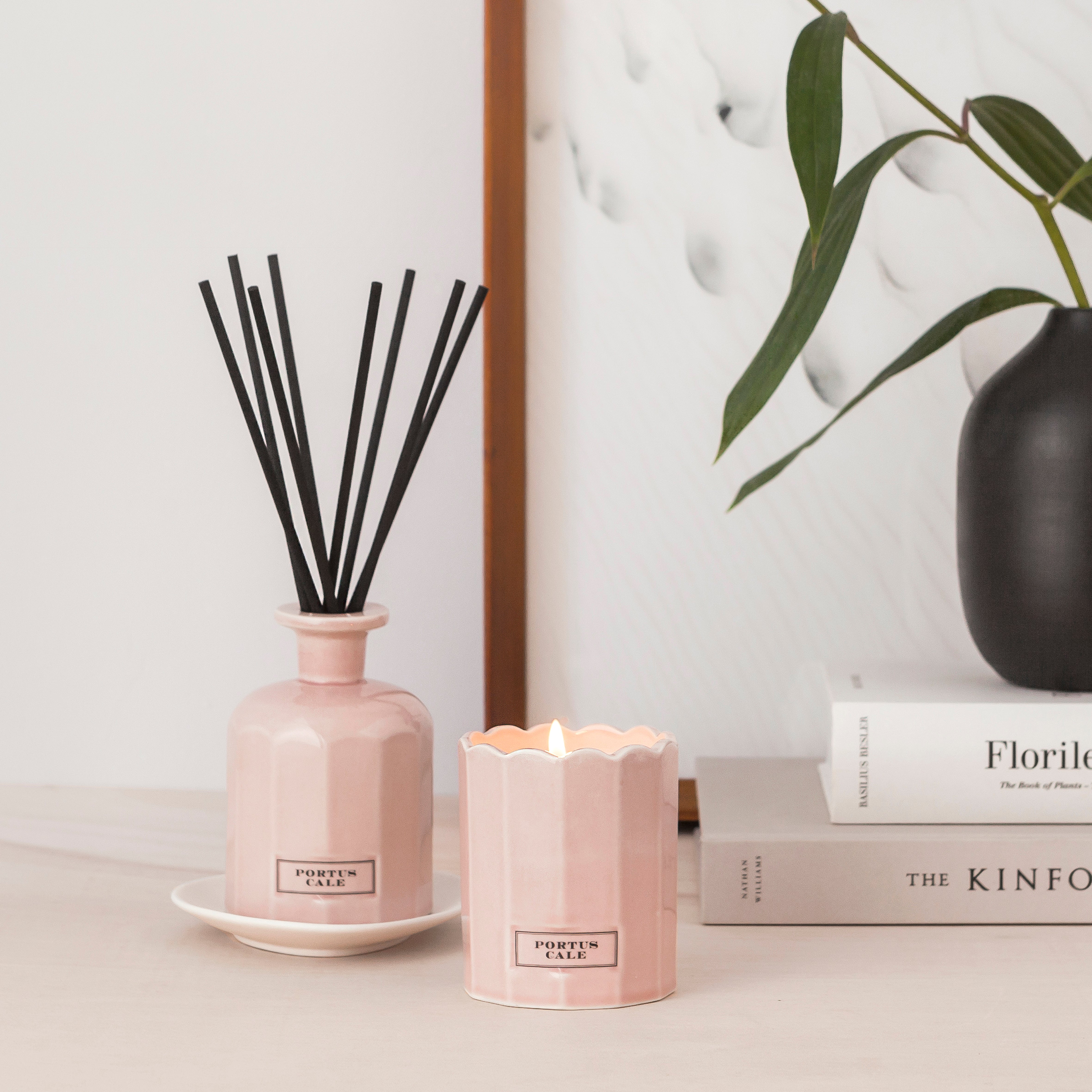 Rose Blush porcelain diffuser and candle 