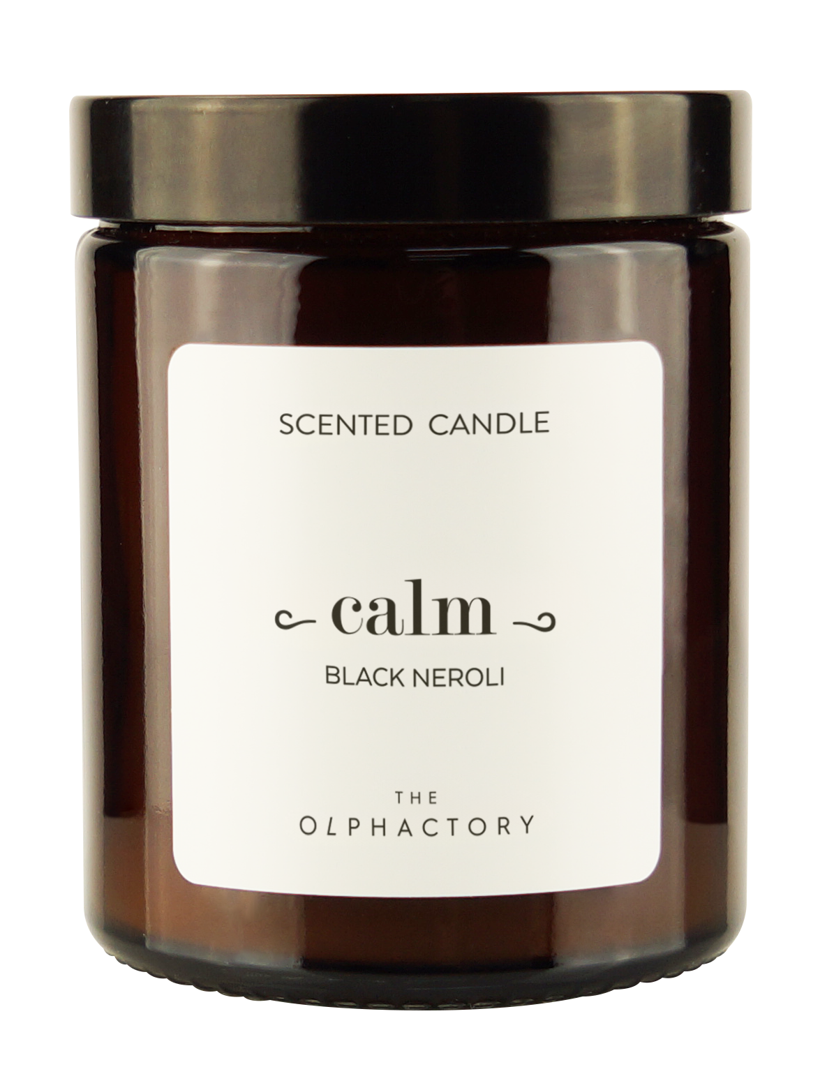 נר סויה THE OLPHACTORY Calm [Black Neroli] בצנצנת ענבר