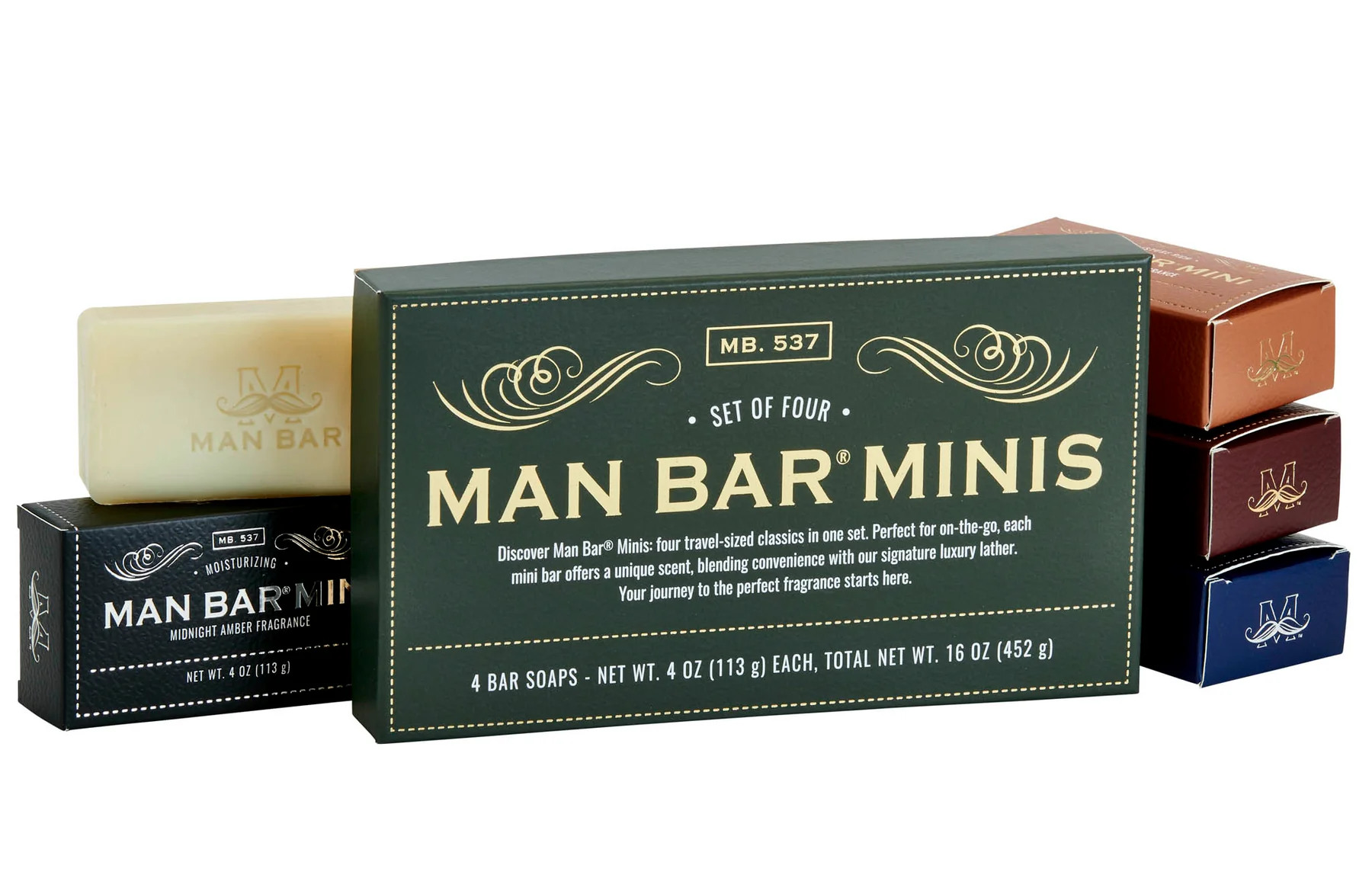 Man Bar מארז מתנה מן בר 4 סבונים מיני