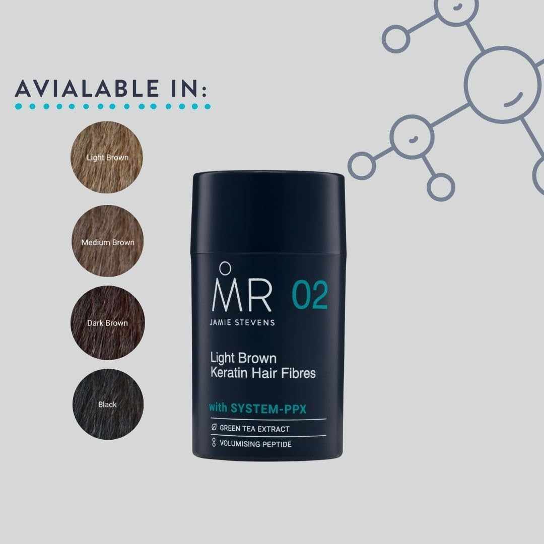MR. Keratin Hair Fibres סיבי קֶרָאטִין הבונים באופן מידי נפח לשיער דק או דליל