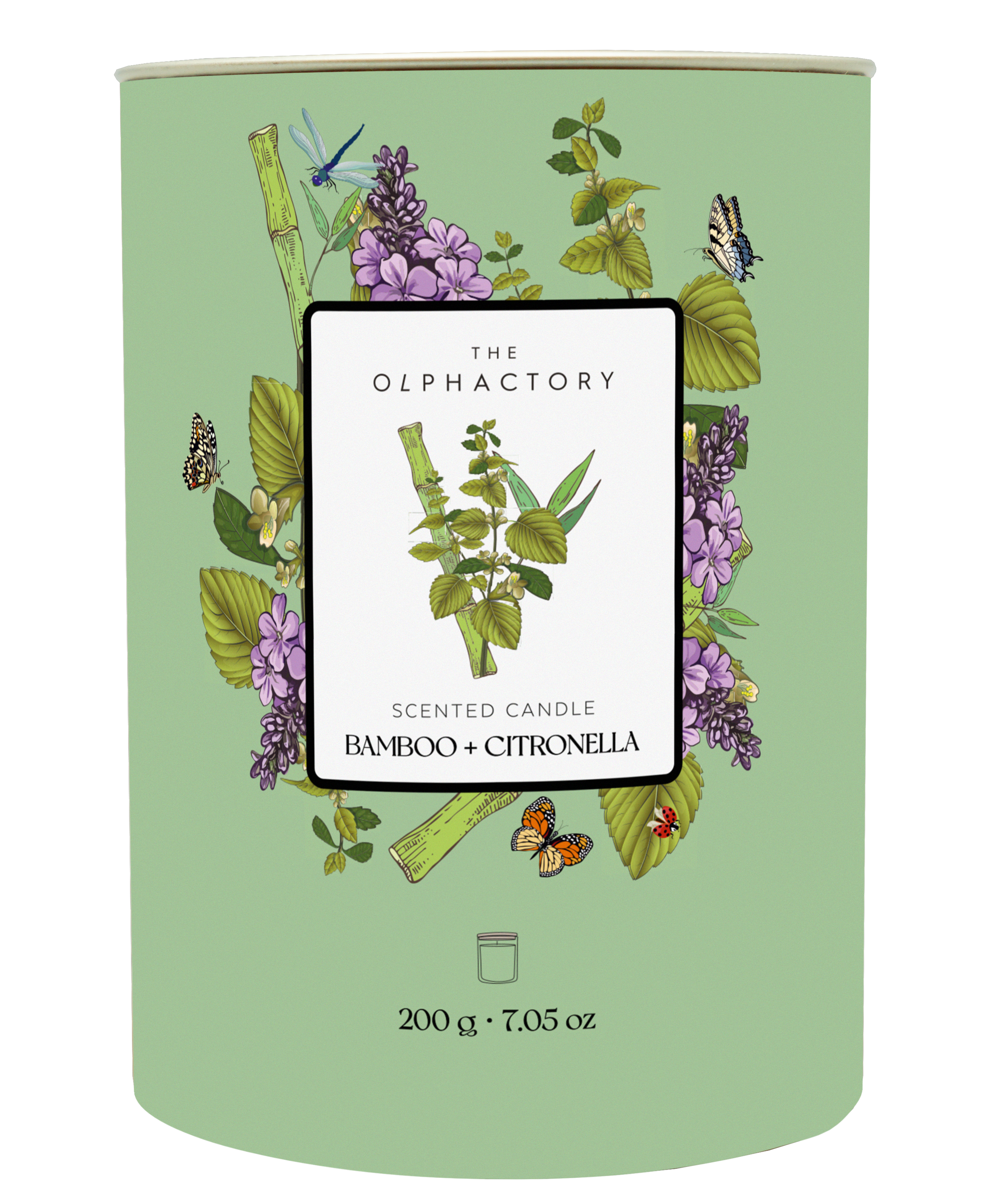 THE OLPHACTORY נר ארומטי Bamboo + Citronella להרחקת יתושים וחרקים