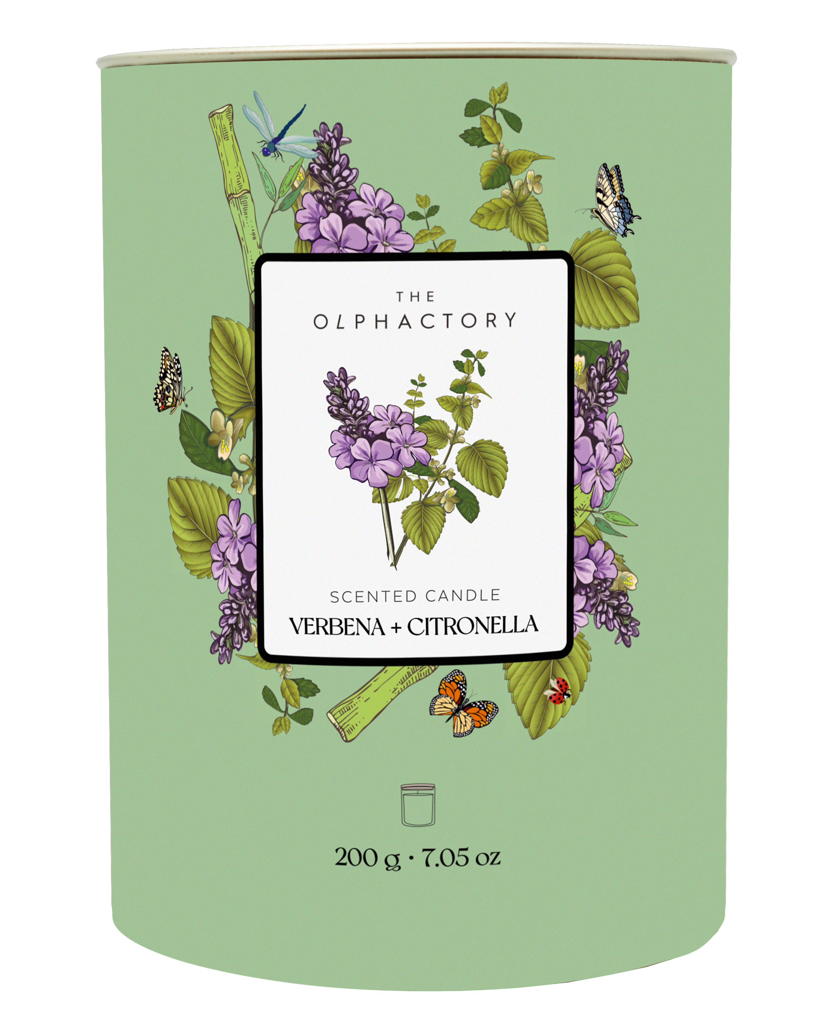 THE OLPHACTORY נר ארומטי Verbena + Citronella להרחקת יתושים וחרקים