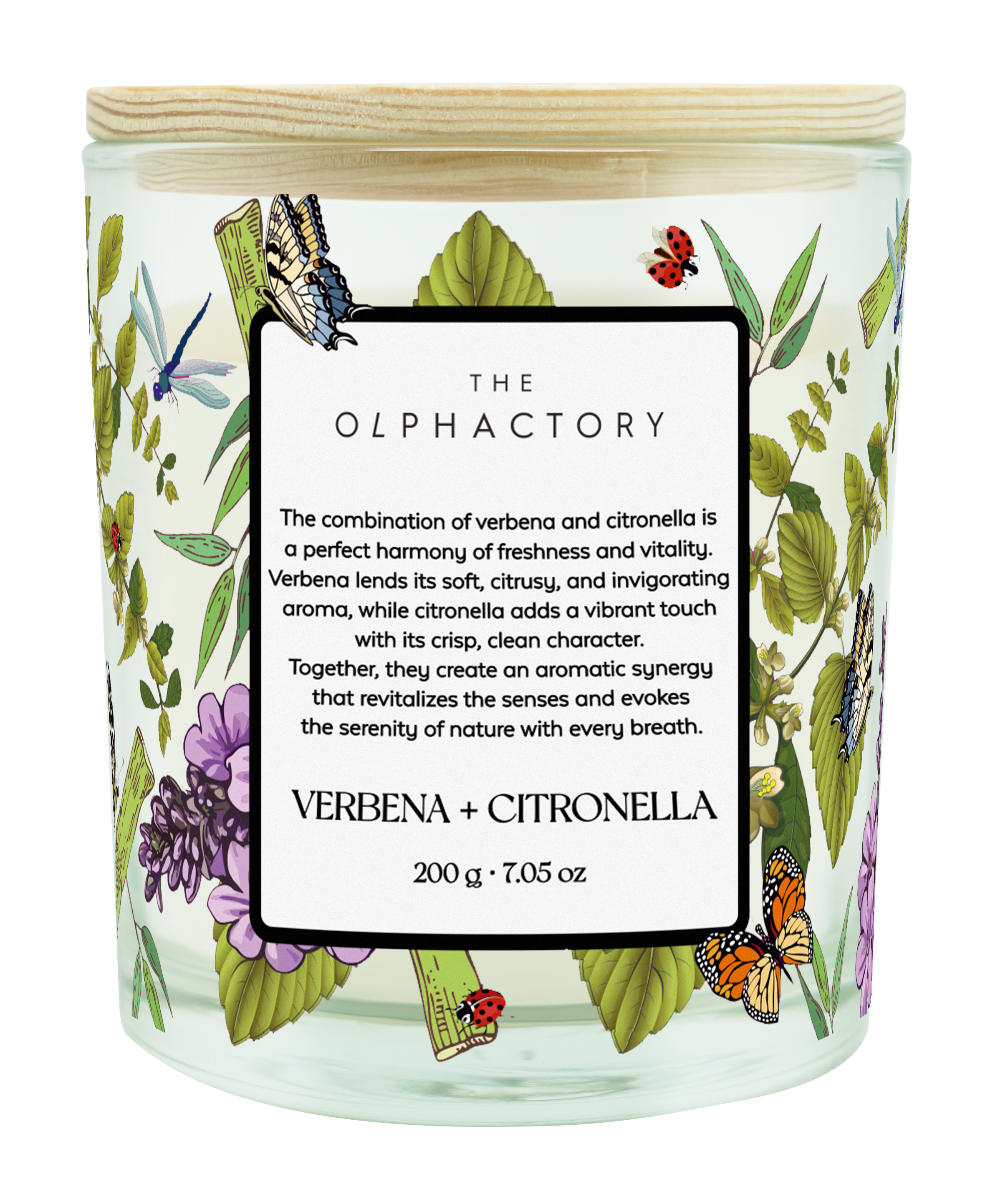 THE OLPHACTORY נר ארומטי Verbena + Citronella להרחקת יתושים וחרקים