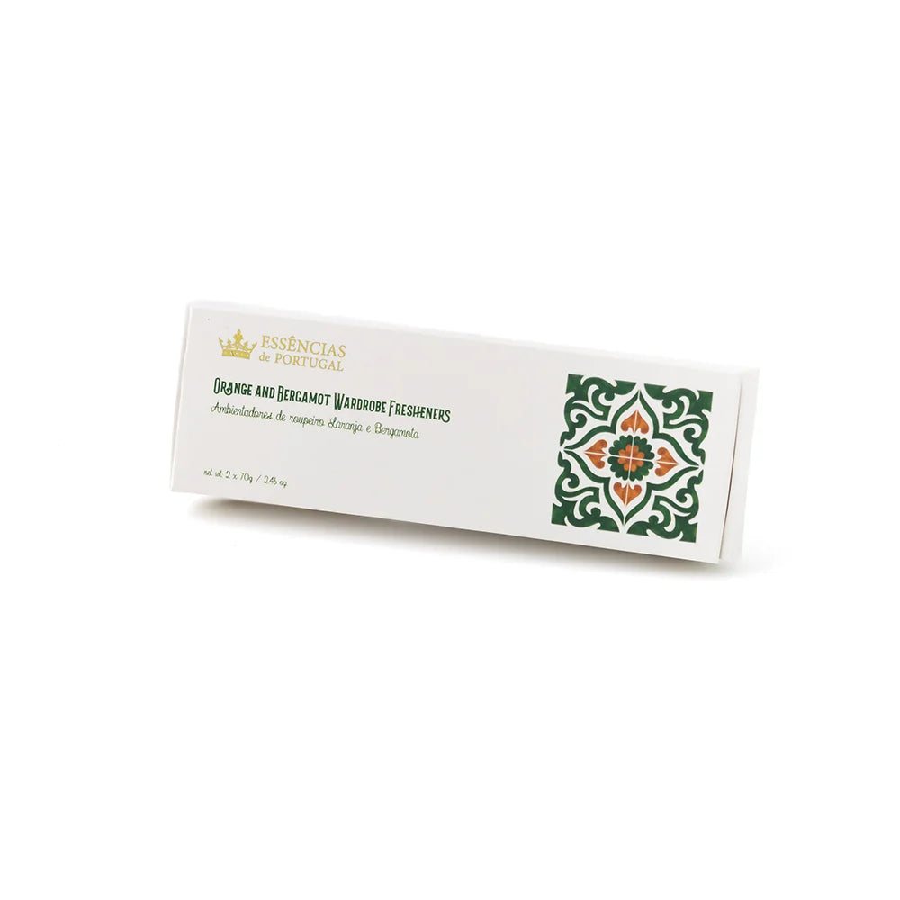 מבשם תלייה מארז  Essências de Portugal  בניחוח Orange & Bergamot מקולקציית Azulejos de Portugal, שתי יחידות בעיצוב אריח ירוק