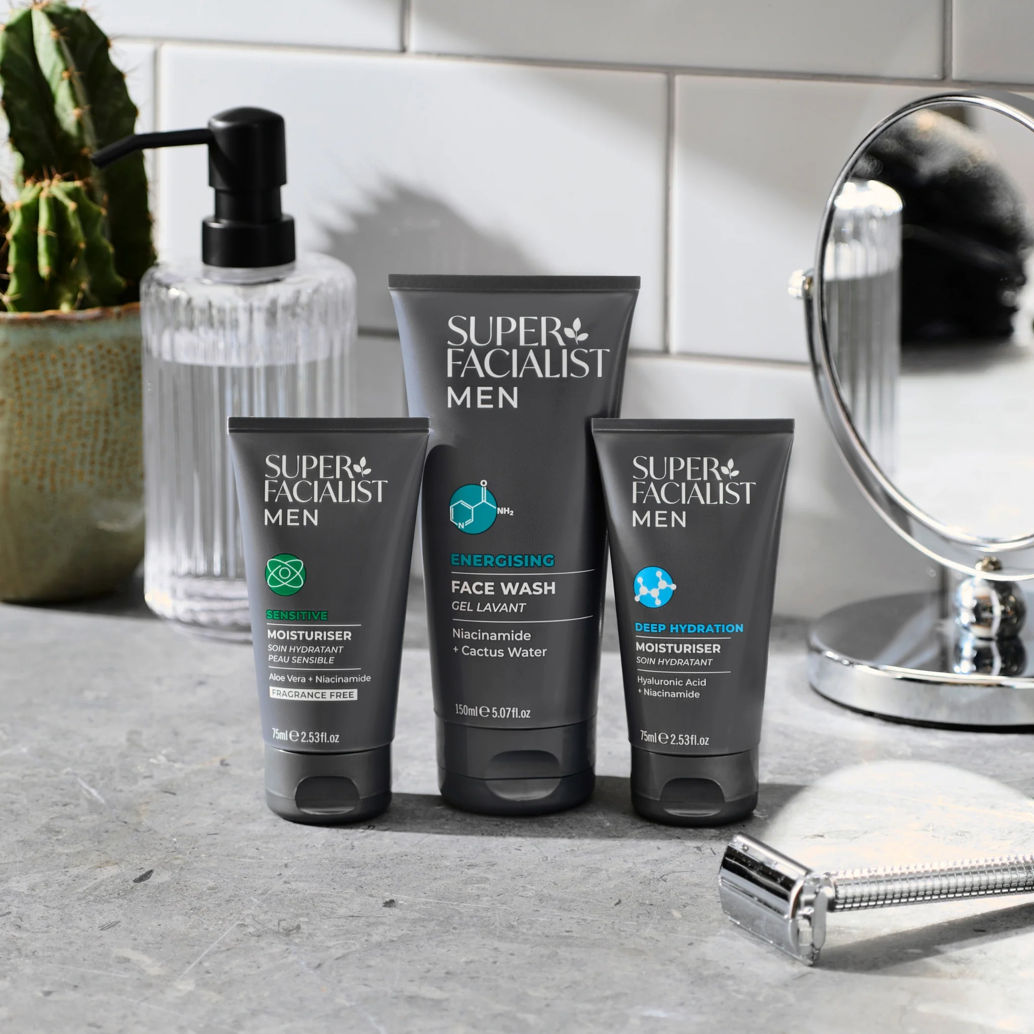 super-facialist-mens-skincare-for-him-energising-טיפוח לגבר ג'ל רחצה וקרם פנים סופר פשיאליסט