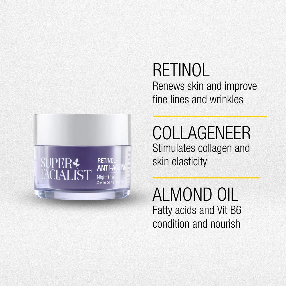 Super Facialist Retinol+ Anti-Ageing קרם לילה רטינול אנטי אייג'ינג