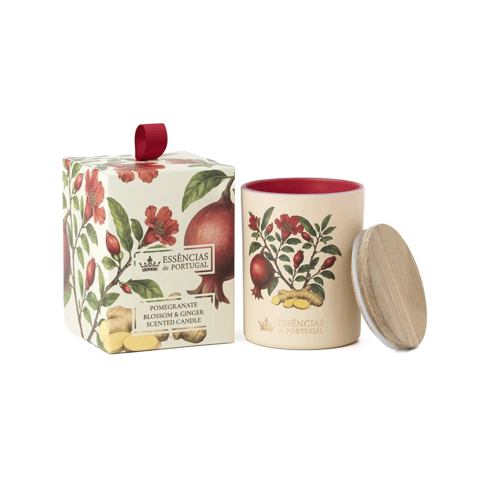 Essências de Portugal נר ארומטי עם פתיל עץ - Pomegranate Blossom & Ginger