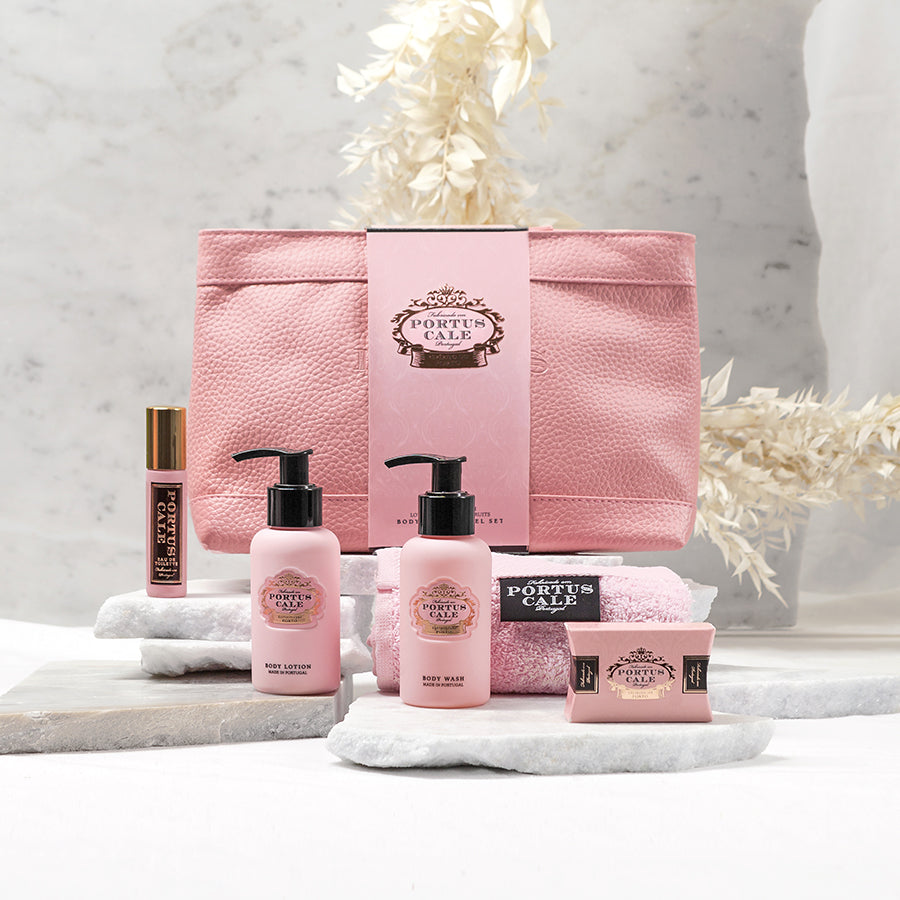 תיק נסיעות יוקרתי +מוצרים Portus Cale -Rose Blush