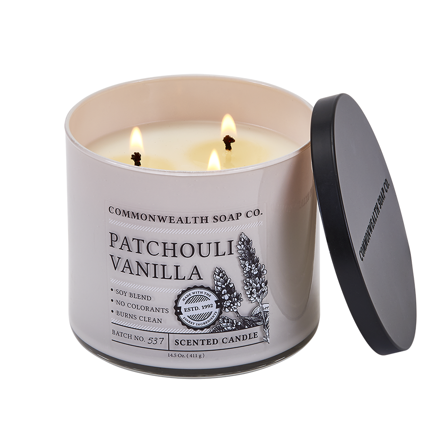 נר סויה 3 להבות Patchouli Vanilla