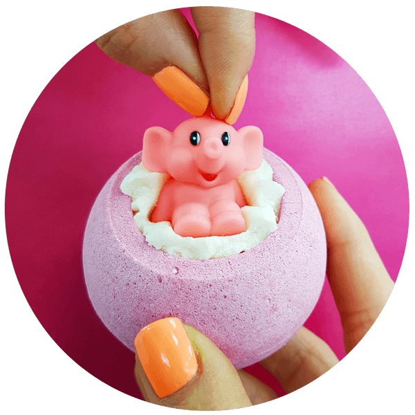 פצצת אמבטיה + צעצוע Pink Elephants & Lemonade